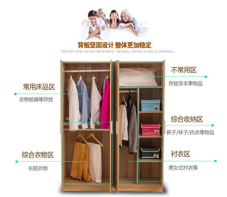 板式衣柜兒童衣柜衣櫥儲(chǔ)物柜 二三四門現(xiàn)代簡(jiǎn)易整體衣柜廠家批發(fā)