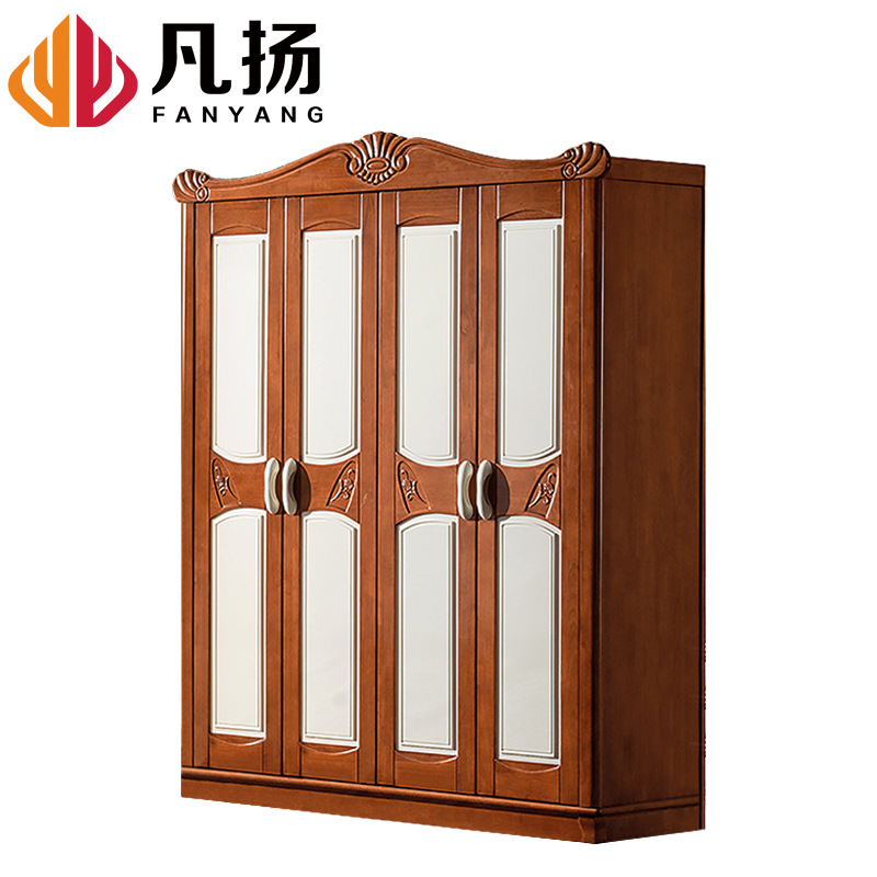 廠家批發(fā)直銷 地中海風(fēng)格實(shí)木衣櫥衣柜 臥室套房四門衣柜儲(chǔ)物柜