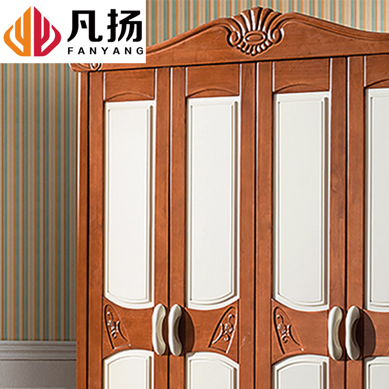 廠家批發(fā)直銷 地中海風(fēng)格實(shí)木衣櫥衣柜 臥室套房四門衣柜儲(chǔ)物柜