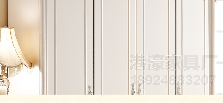 臥室家具實(shí)木衣柜 整體組合四門大儲物衣櫥 組裝白色歐式衣柜特價