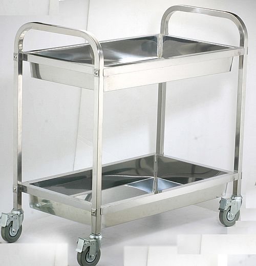 廠家專業(yè)生產(chǎn)不銹鋼雙層手推餐車，服務車，調(diào)料車，收碗車