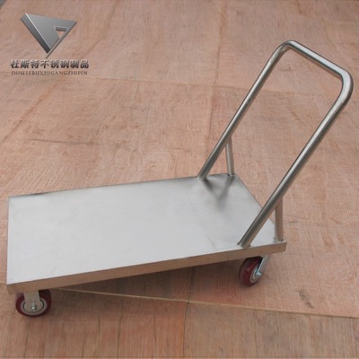 單一層不銹鋼超靜音推車(chē)家用商用多功能用途平板手推車(chē)揀貨車(chē)廠(chǎng)家