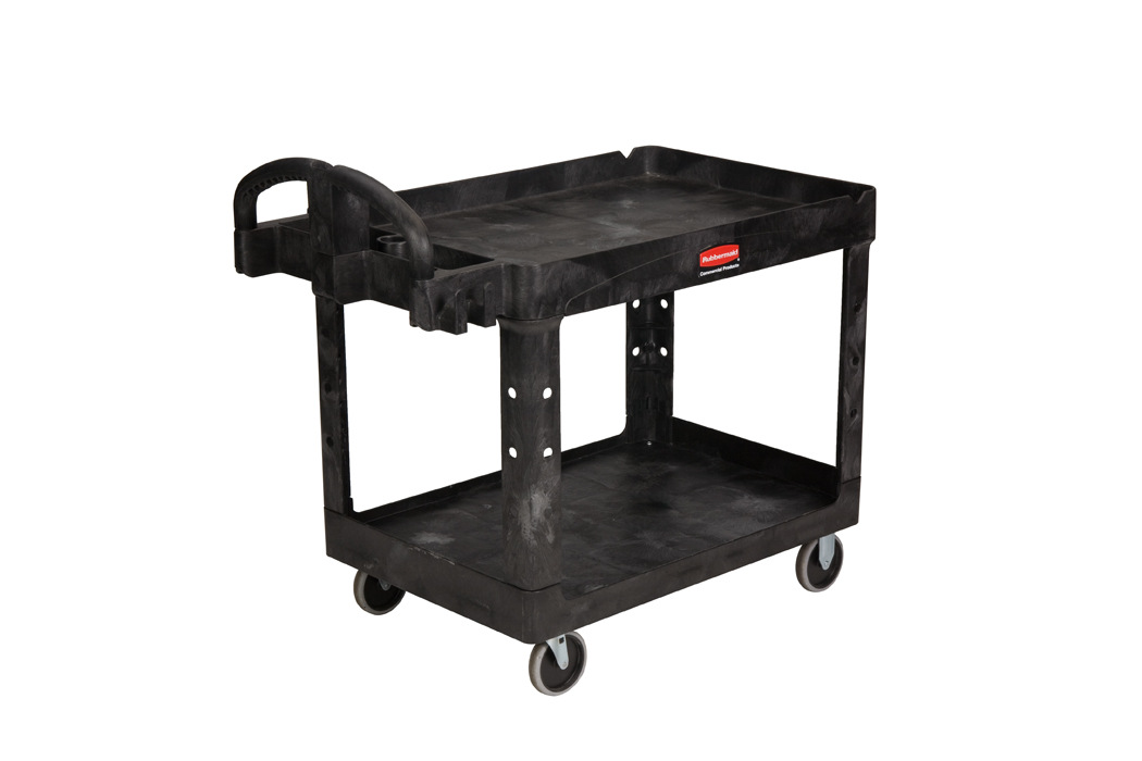 正品現(xiàn)貨樂柏美Rubbermaid雙層重型工業(yè)推車工具車工作臺(tái)4520