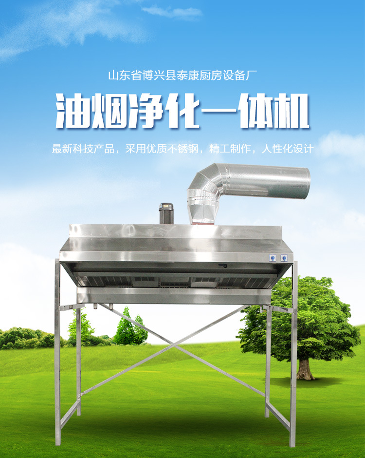 廠家直銷 油煙凈化一體機(jī) 商用廚房不銹鋼油煙凈化器煙罩