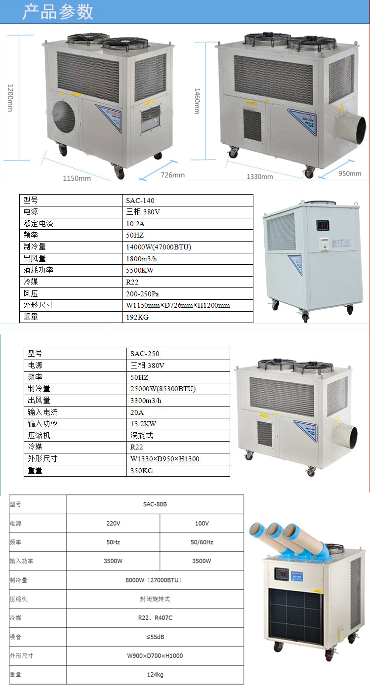 商用空調(diào)扇 單冷型 冷風(fēng)扇 工業(yè)大功率冷風(fēng)機空調(diào) 十匹 六匹 三匹