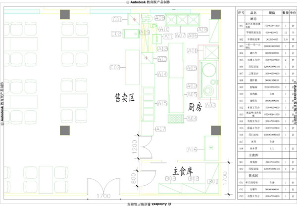 某銀行員工廚房設(shè)計CAD圖