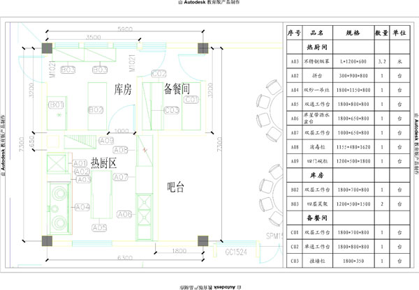 2012最新賓館會(huì)所廚房設(shè)計(jì)CAD圖